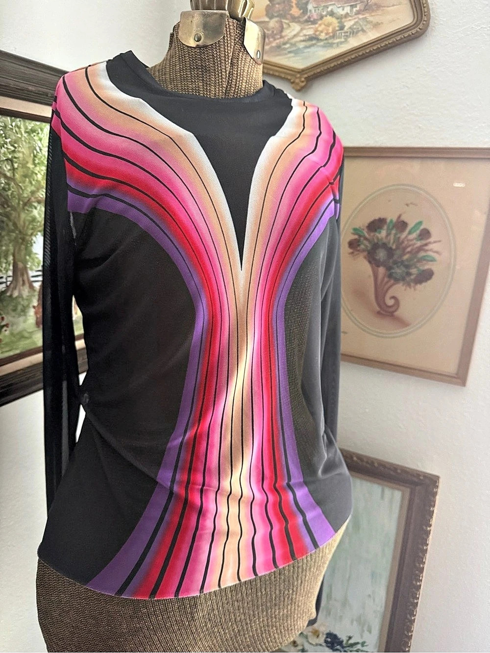 AFRM Long Sleeve Mesh Top XL